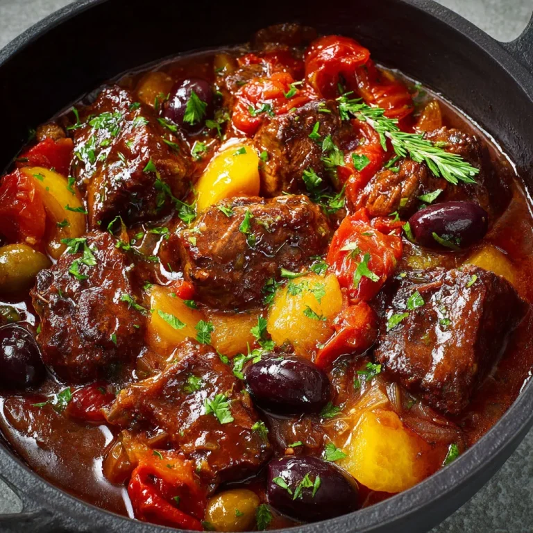 Daube niçoise traditionnelle servie à table au restaurant La Merenda à Nice