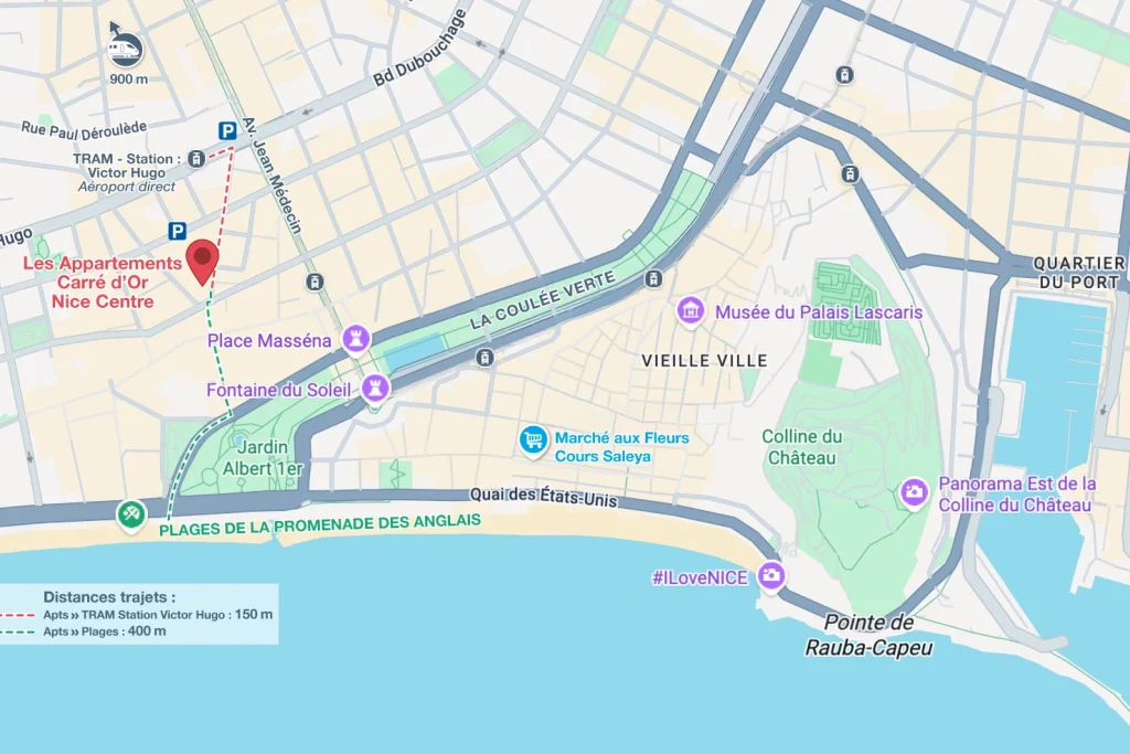 Map of Nice city centre