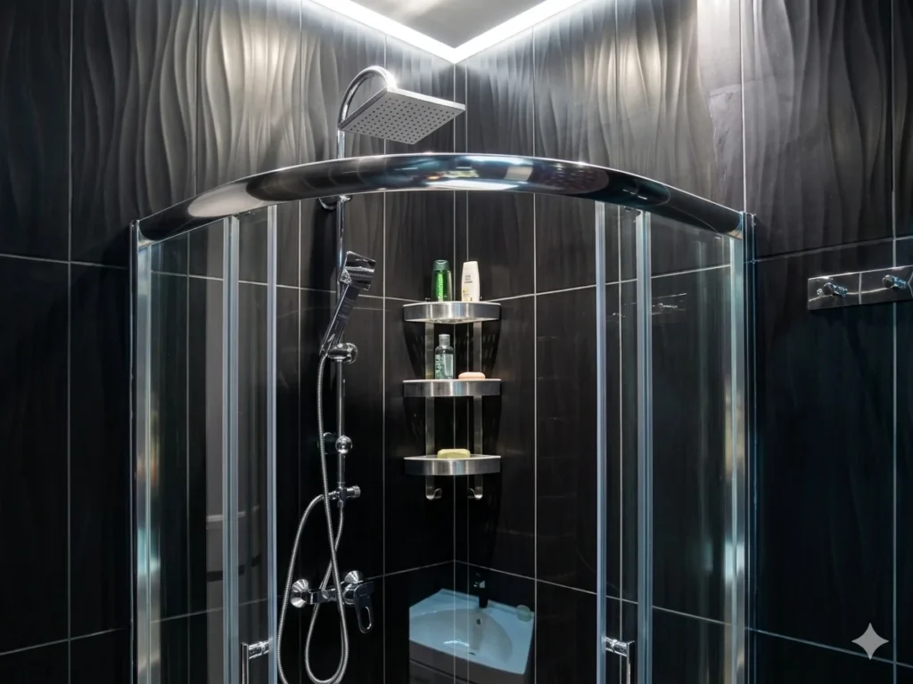 Cabine de douche avec robinetterie thermostatique – Appartement Plain-Pied, Carré d'Or Nice