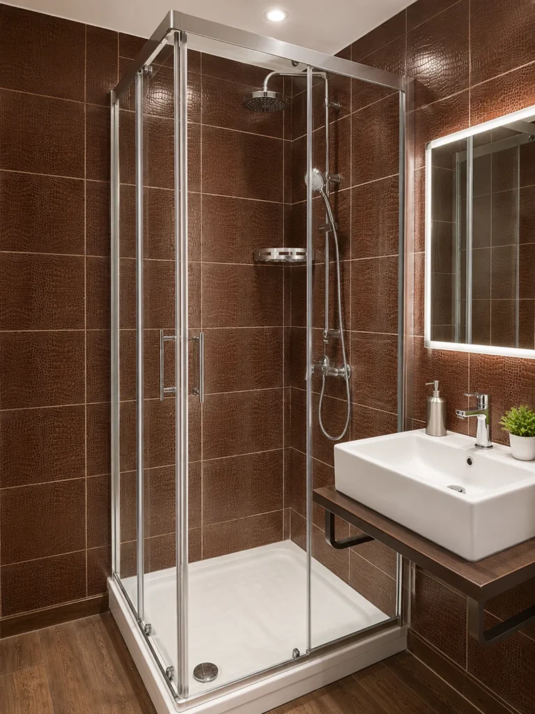 Salle de bain avec douche d'angle et vasque – Grand Loft 3 Espaces, Carré d'Or Nice