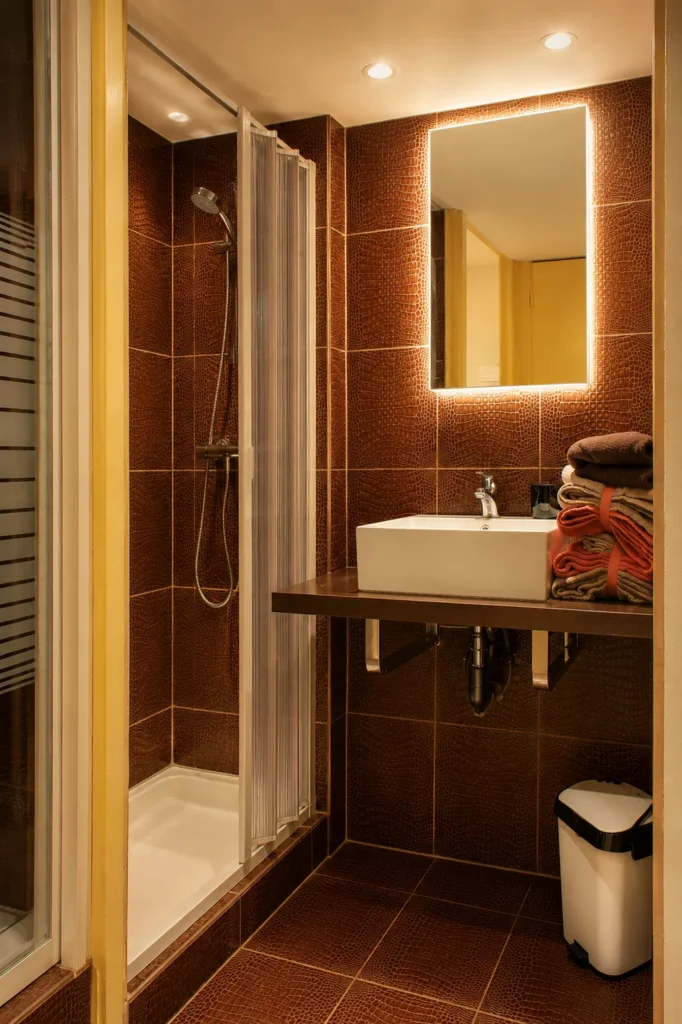 Salle de bain avec douche et vasque – Suite Familiale, Carré d'Or Nice